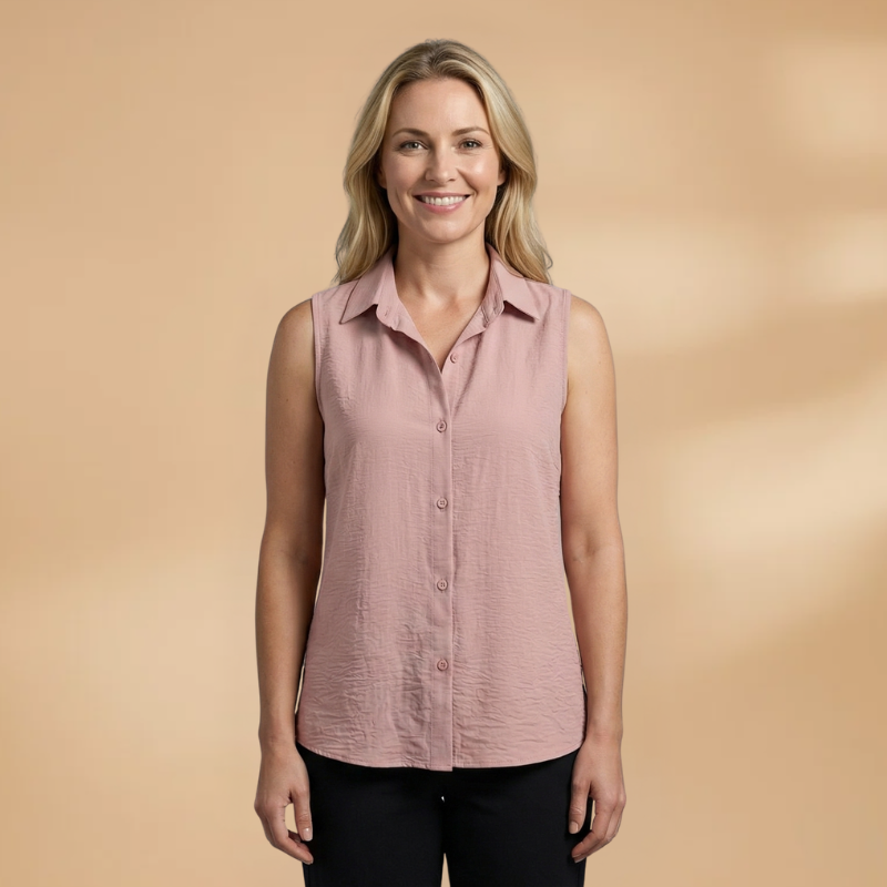 Women's Blouse with Collar and Button Closure