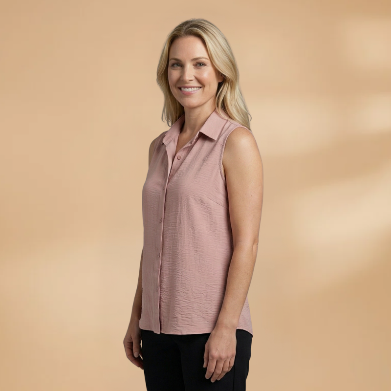 Women's Blouse with Collar and Button Closure