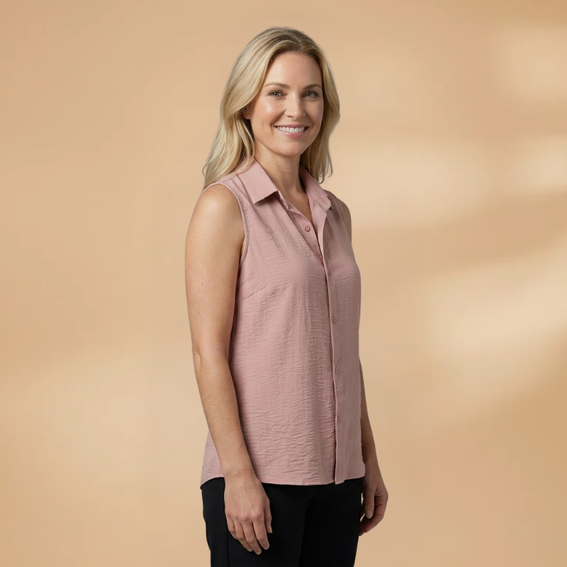 Women's Blouse with Collar and Button Closure