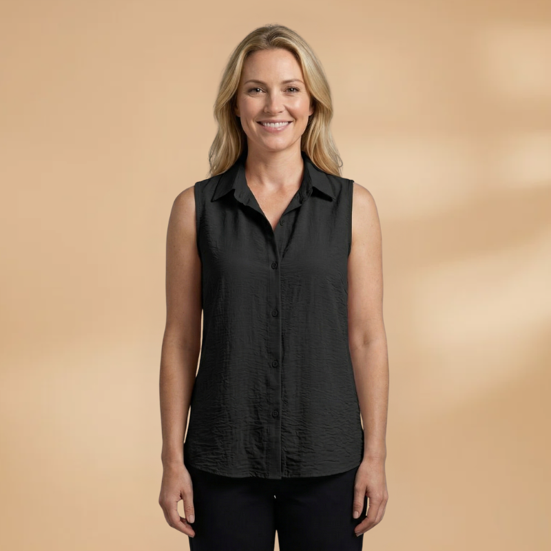 Women's Blouse with Collar and Button Closure
