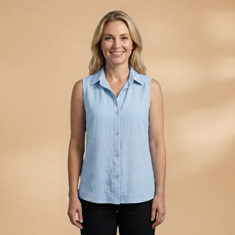 Women's Blouse with Collar and Button Closure