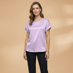 Women’s Blouse with Round Neck and Short Sleeves