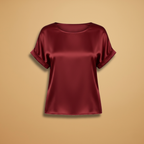 Women’s Blouse with Round Neck and Short Sleeves
