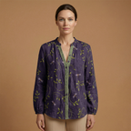 Women's Blouse with Structured Fit and Button Closure
