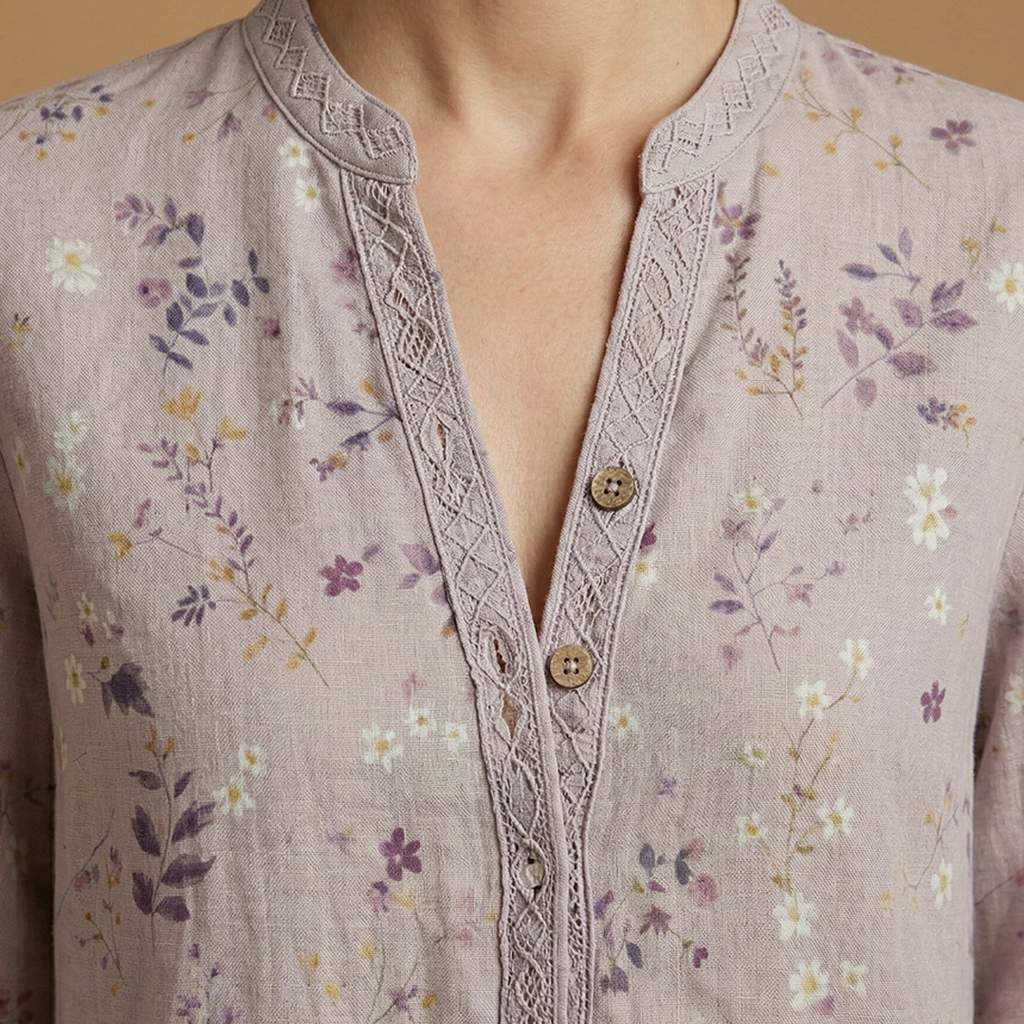 Women's Blouse with Structured Fit and Button Closure