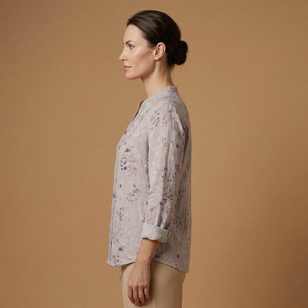 Women's Blouse with Structured Fit and Button Closure