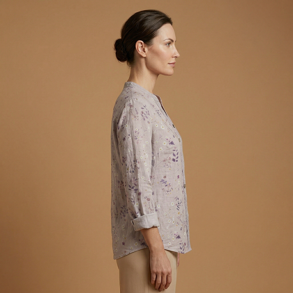 Women's Blouse with Structured Fit and Button Closure