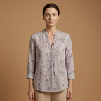 Women's Blouse with Structured Fit and Button Closure