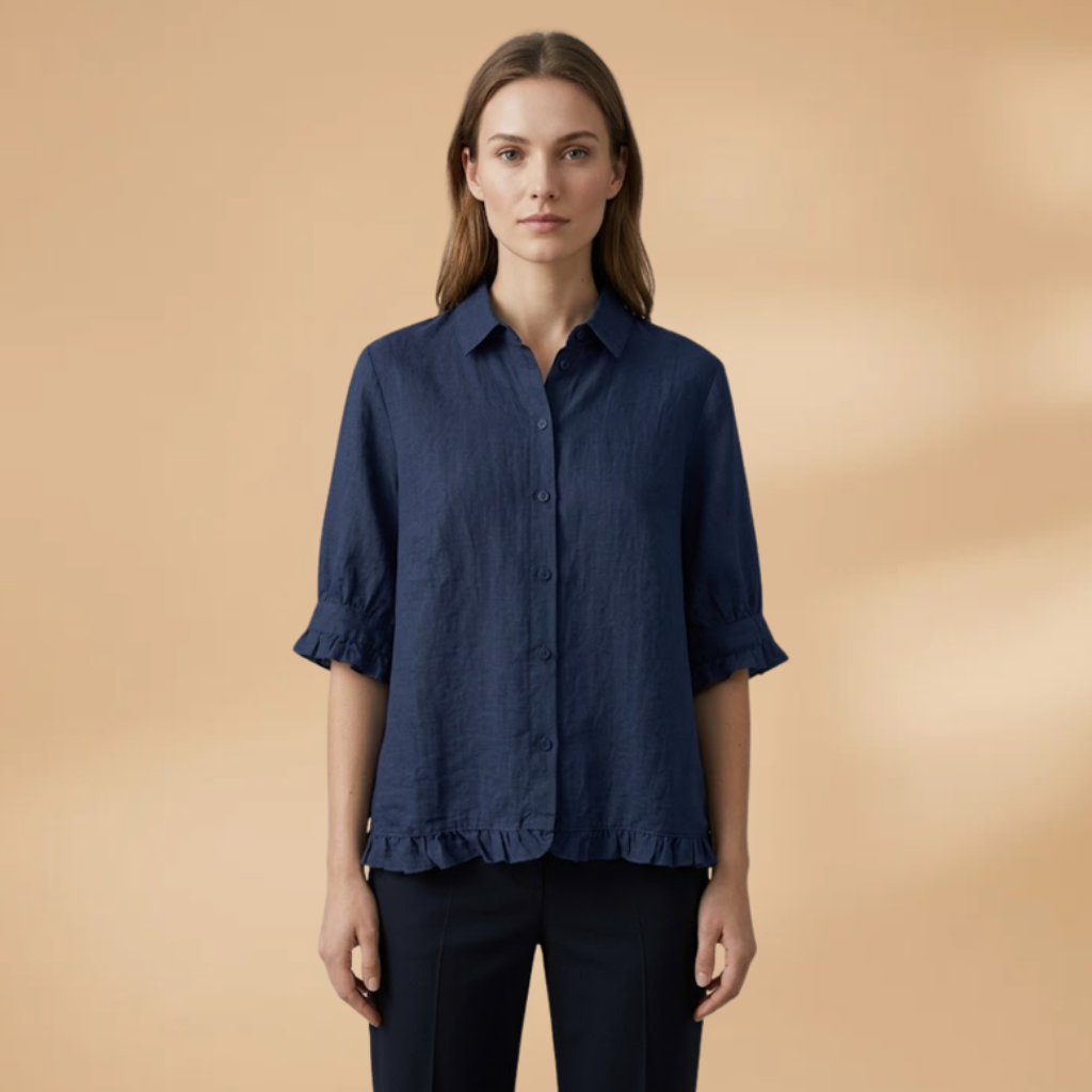 Women's Blouse with button fastening and standard sleeves