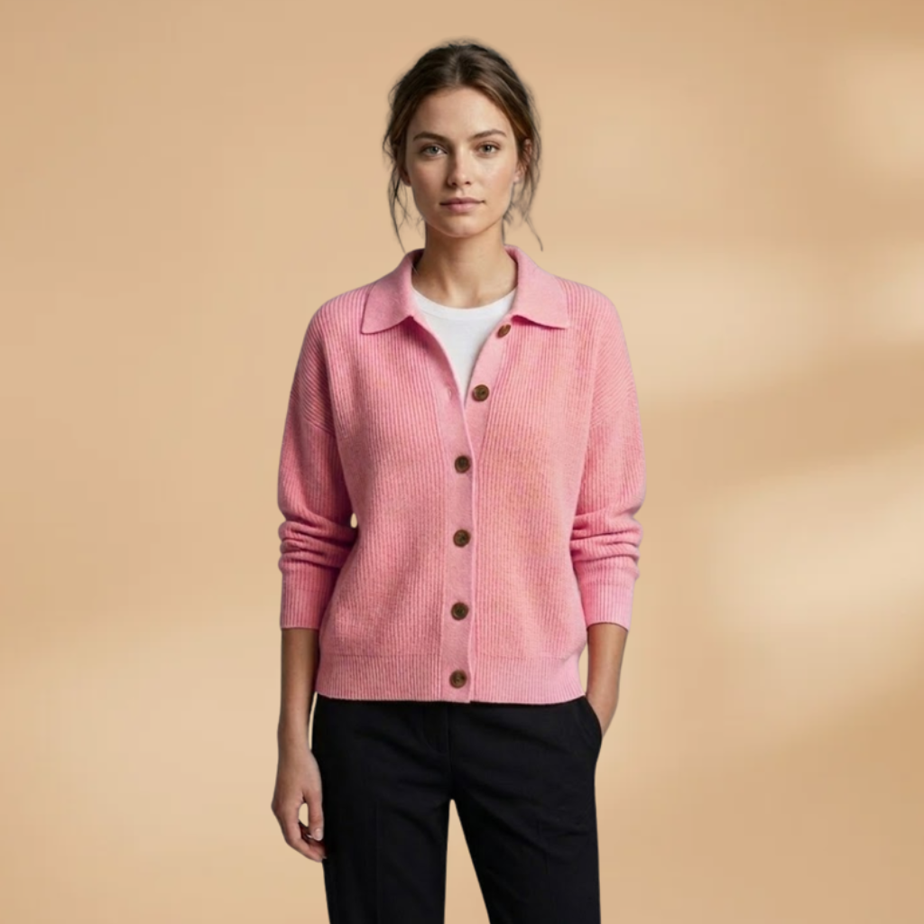 Women's Cardigan with button fastening and lapel collar