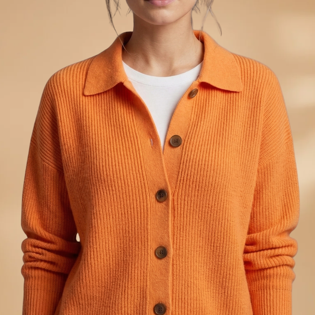 Women's Cardigan with button fastening and lapel collar