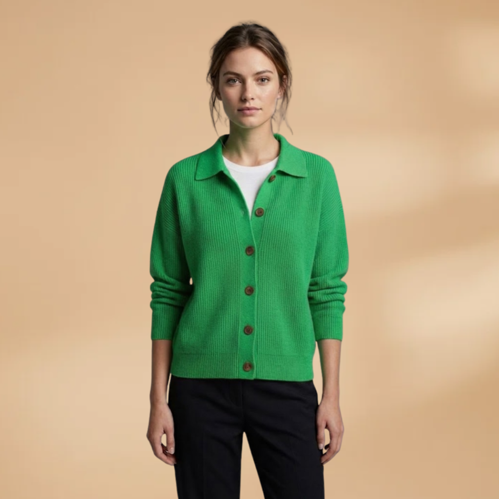 Women's Cardigan with button fastening and lapel collar