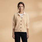 Women's Cardigan with button fastening and lapel collar