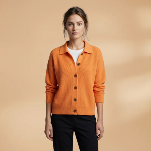 Women's Cardigan with button fastening and lapel collar