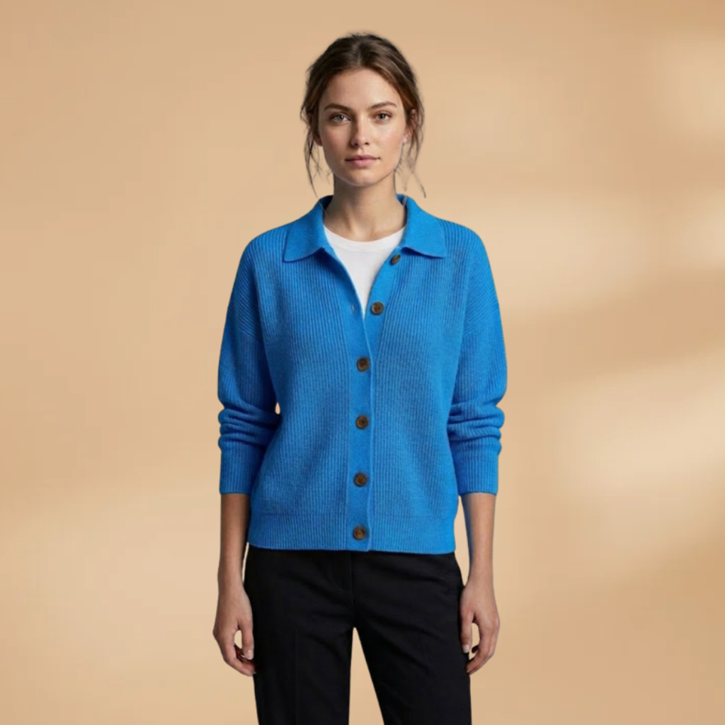 Women's Cardigan with button fastening and lapel collar