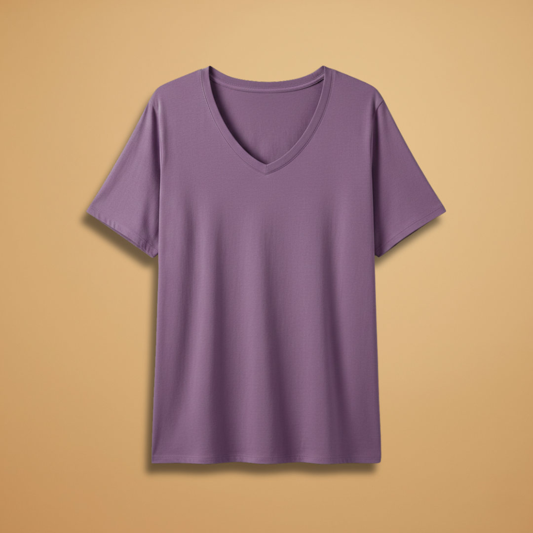 Women's Casual Loose V-Neck T-Shirt with Relaxed Fit