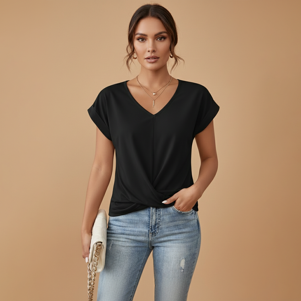 Women’s Casual T-Shirt with Short Sleeves and Relaxed Fit