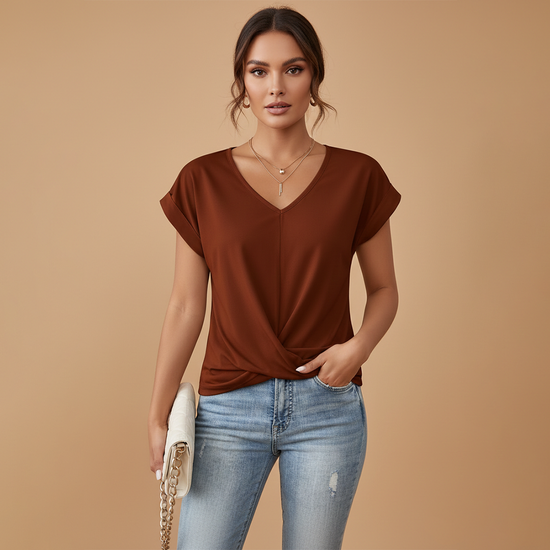 Women’s Casual T-Shirt with Short Sleeves and Relaxed Fit