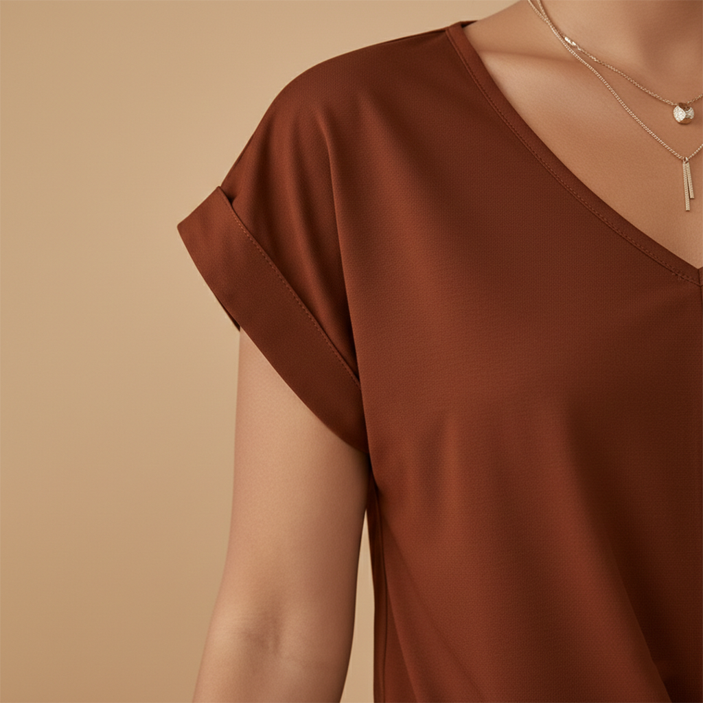 Women’s Casual T-Shirt with Short Sleeves and Relaxed Fit