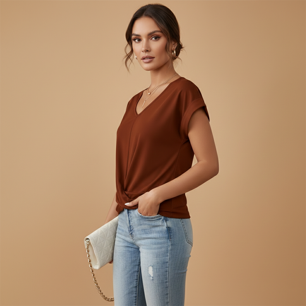 Women’s Casual T-Shirt with Short Sleeves and Relaxed Fit