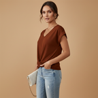 Women’s Casual T-Shirt with Short Sleeves and Relaxed Fit