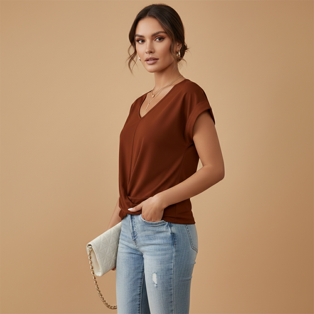 Women’s Casual T-Shirt with Short Sleeves and Relaxed Fit