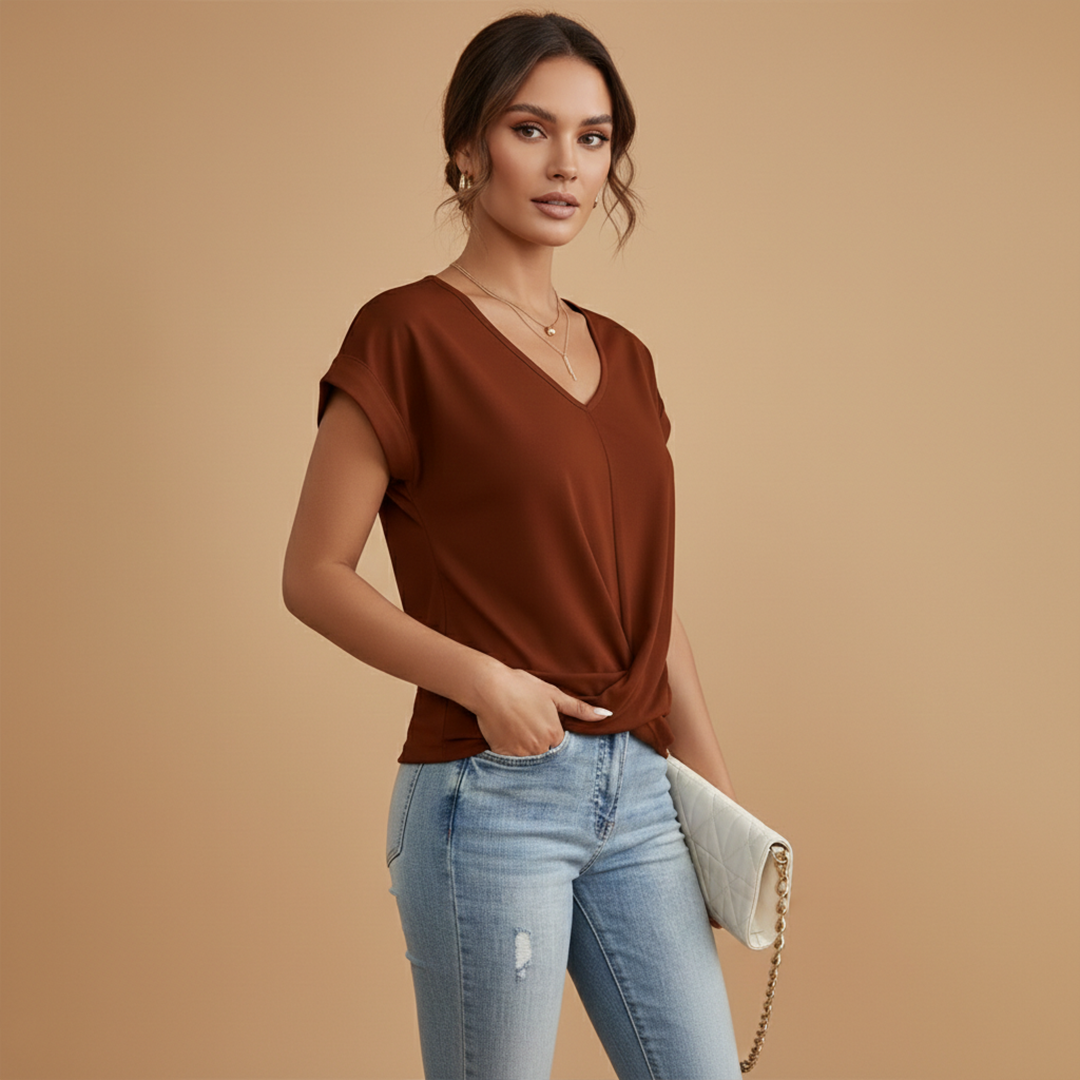 Women’s Casual T-Shirt with Short Sleeves and Relaxed Fit