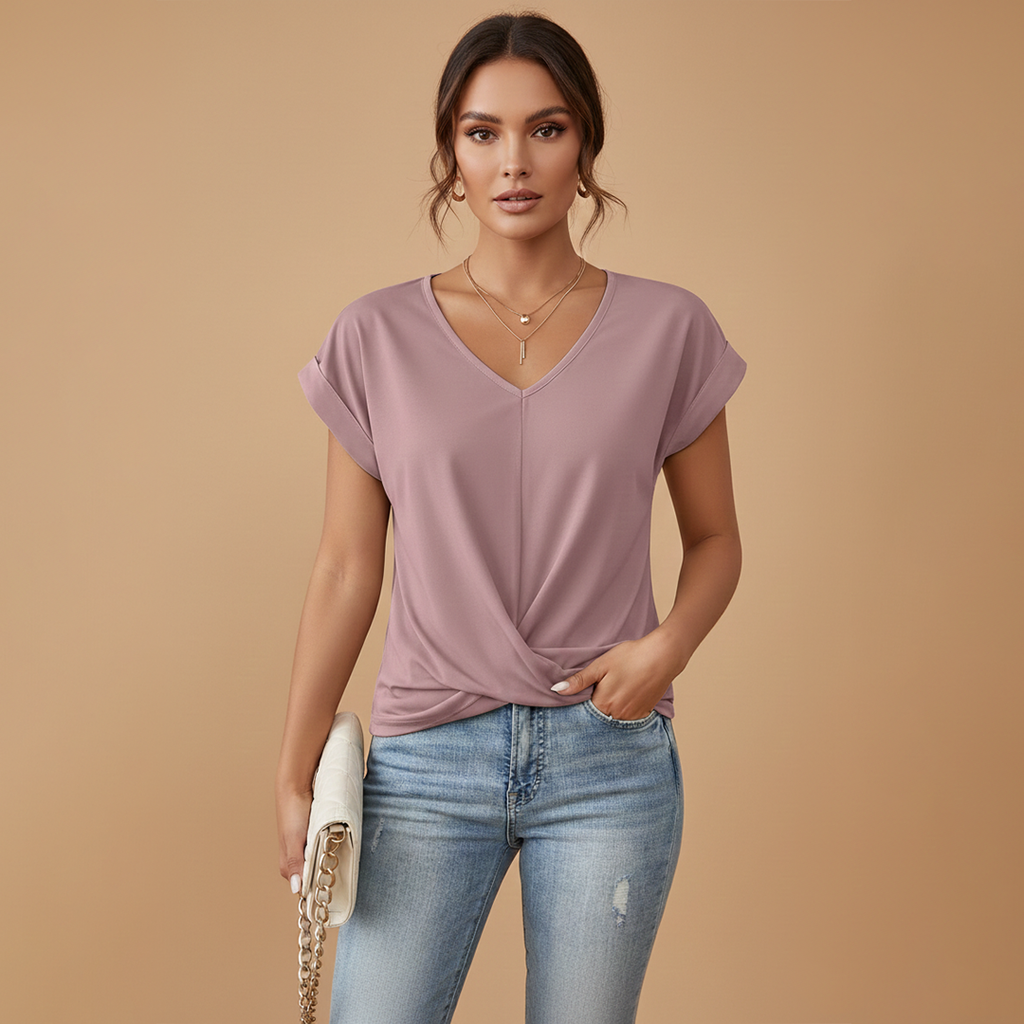 Women’s Casual T-Shirt with Short Sleeves and Relaxed Fit