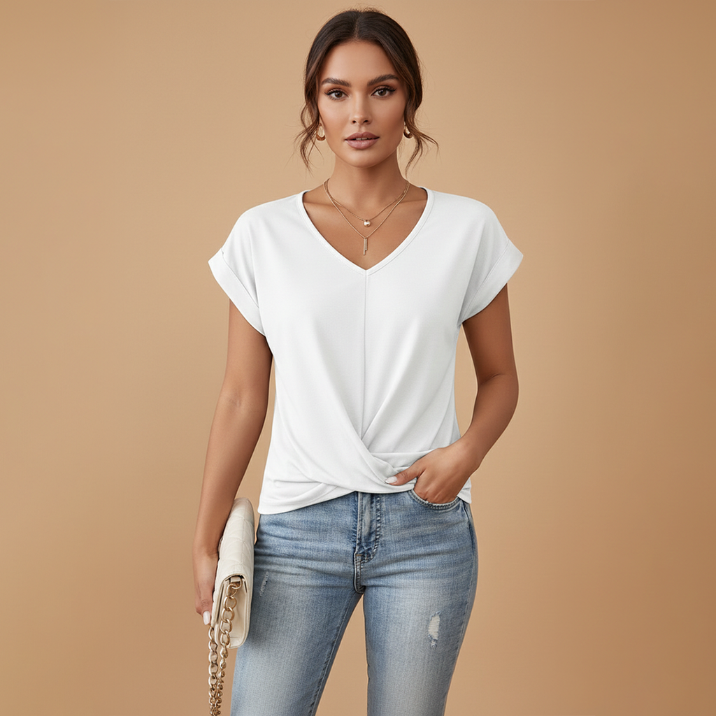 Women’s Casual T-Shirt with Short Sleeves and Relaxed Fit