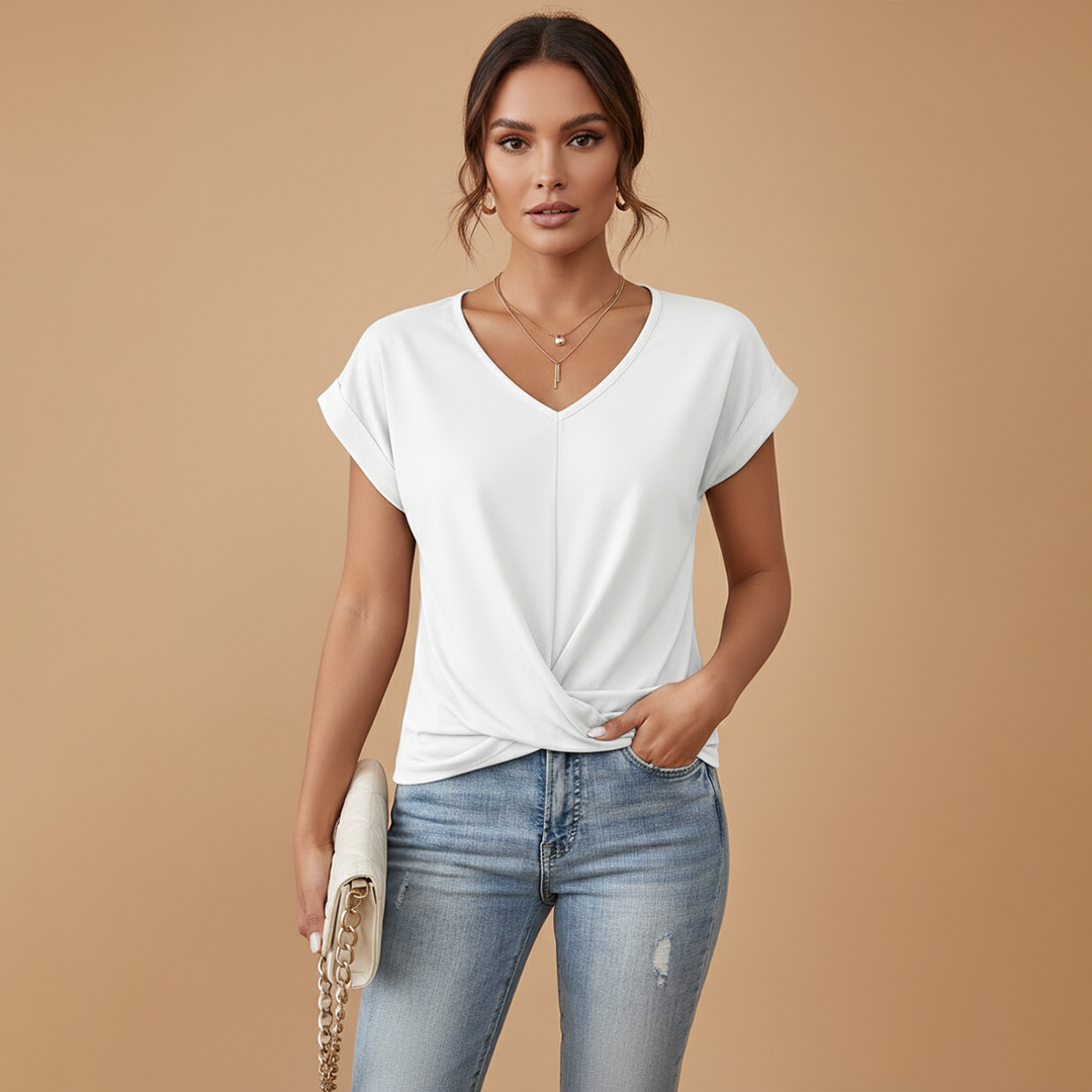 Women’s Casual T-Shirt with Short Sleeves and Relaxed Fit