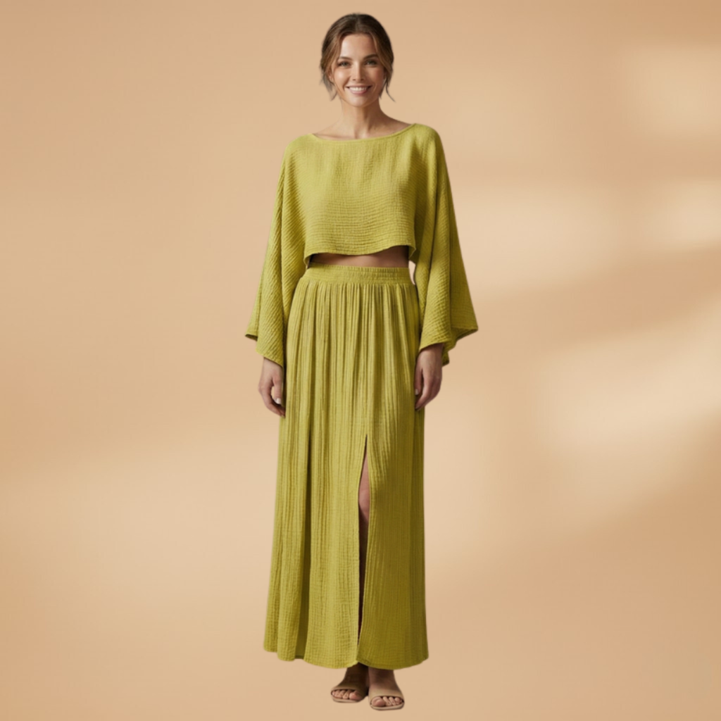 Women’s Co‑ord Set with Cropped Top and Maxi Skirt