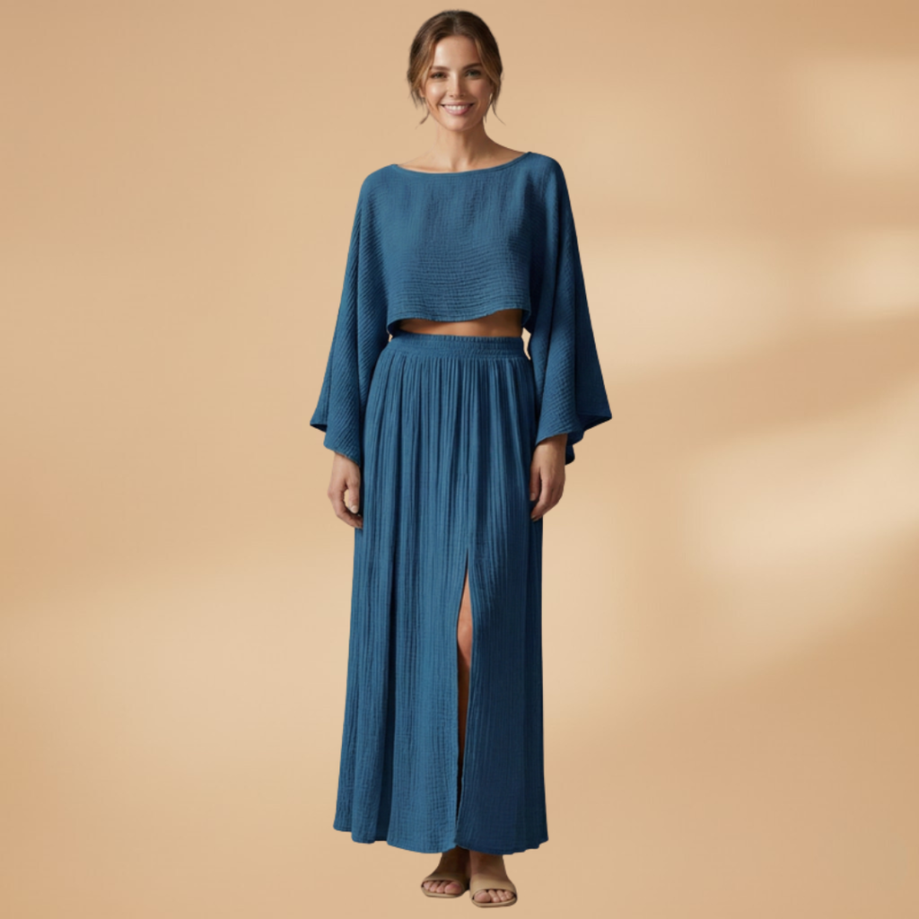 Women’s Co‑ord Set with Cropped Top and Maxi Skirt