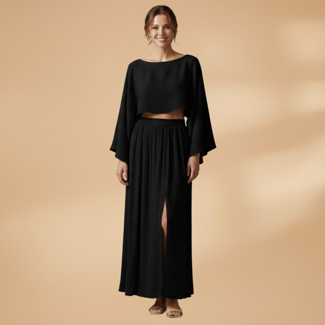 Women’s Co‑ord Set with Cropped Top and Maxi Skirt