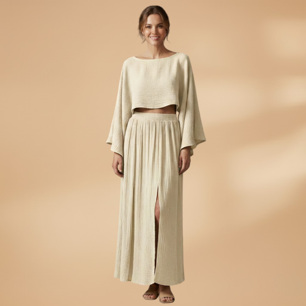 Women’s Co‑ord Set with Cropped Top and Maxi Skirt