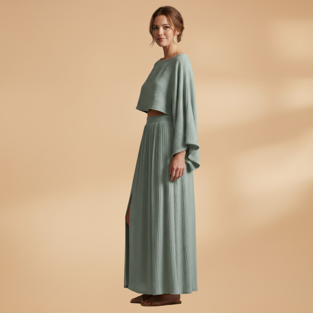 Women’s Co‑ord Set with Cropped Top and Maxi Skirt