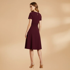 Women's Dress with Contrasting Lace and Accentuated Waist