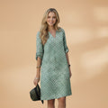 Women's Dress with Short Sleeves and Loose Fit