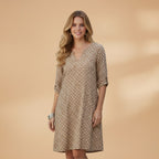 Women's Dress with Short Sleeves and Loose Fit