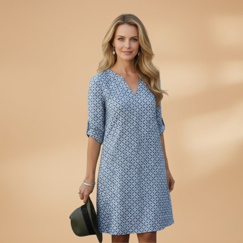 Women's Dress with Short Sleeves and Loose Fit