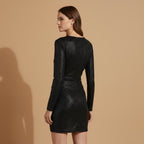 Women’s Dress with V-Neck and Asymmetrical Hem
