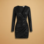 Women’s Dress with V-Neck and Asymmetrical Hem