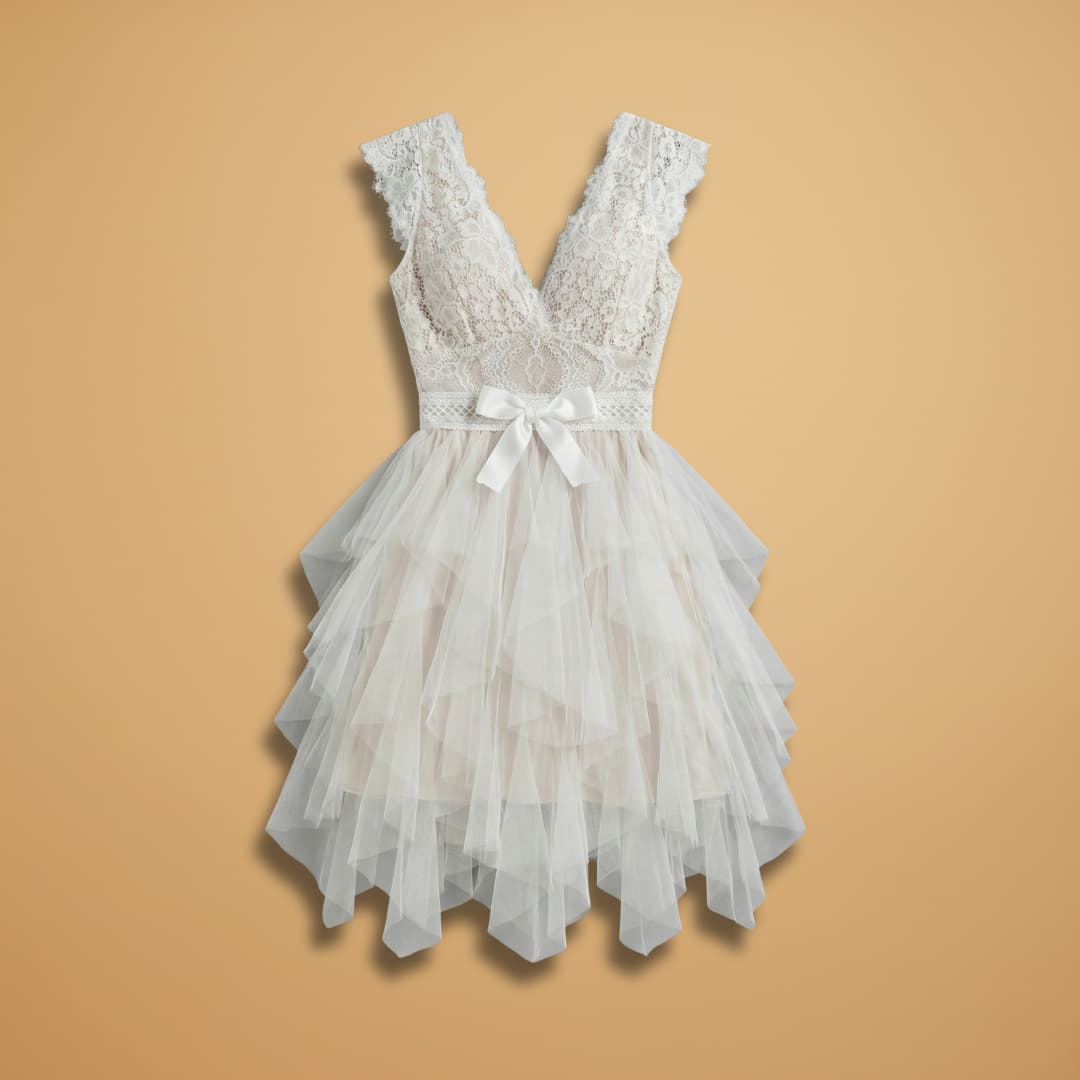 Women’s Dress with V-Neck and Mesh Detail