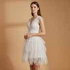 Women’s Dress with V-Neck and Mesh Detail