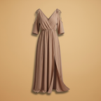 Women’s Dress with V-Neck and Side Slit