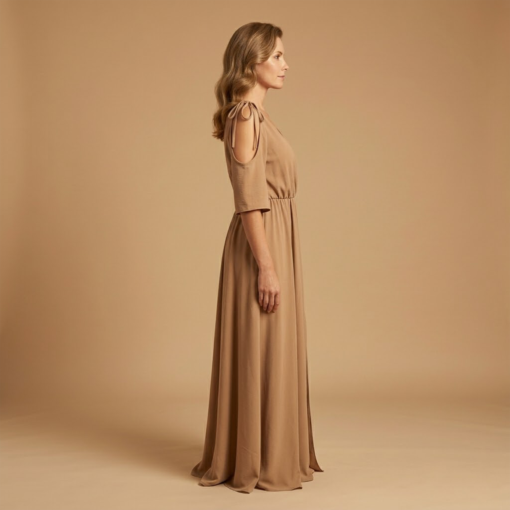 Women’s Dress with V-Neck and Side Slit