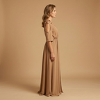 Women’s Dress with V-Neck and Side Slit
