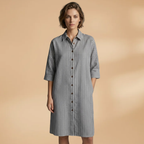 Women's Dress with striped surface and short sleeves