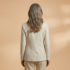 Women's Everyday Blazer with Single-Button Closure and Flap Pockets