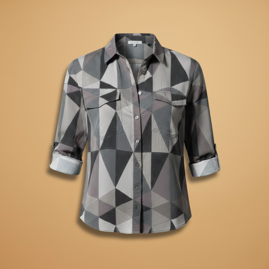 Women's Floral Blouse with Relaxed Fit and Lightweight Fabric