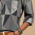 Women's Floral Blouse with Relaxed Fit and Lightweight Fabric
